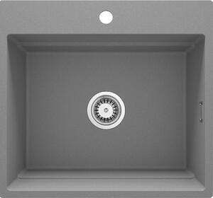 Deante Magnetic, 1 kamrás gránit mosogató 560x520x220mm, szürke metál, DEA-ZRM_S10A