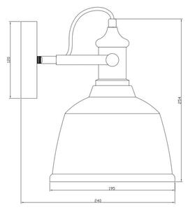 Lámpa Fali lámpatest MUSCARI II,3619,AC220-240V,50/60Hz,1*E27, IP20,egy, borostyán