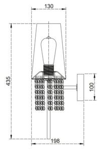 Lámpa Fali lámpatesta NESTO 2, 5970, AC220-240V, 50/60Hz, 1*E27, max.40W, fekete/arany