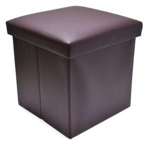 30x30 cm tároló szék - barna műbőr