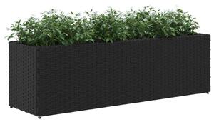 VidaXL fekete polyrattan kerti ültetőláda 3 cseréppel 105x30x32 cm