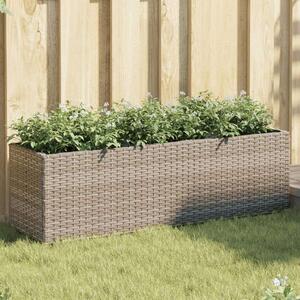 VidaXL szürke polyrattan kerti ültetőláda 3 cseréppel 105x30x32 cm