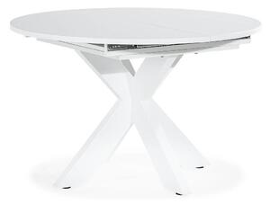 Asztal Riverton 526, Fehér, 76cm, Hosszabbíthatóság, Közepes sűrűségű farostlemez, Váz anyaga, Tölgy