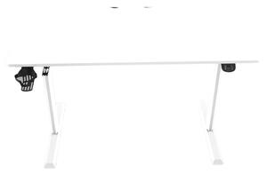 Elektronikusan állítható magasságú íróasztal, gamer asztal - Fehér