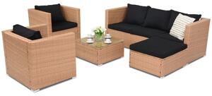 Garden Point Roma Corner 6 technorattán kerti bútorok, mézszínű