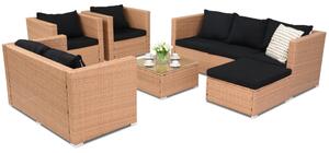 Garden Point Roma Corner 8 technorattán kerti bútorok, mézszínű
