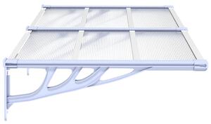 VidaXL szürke és átlátszó polikarbonát ajtóelőtető 152,5 x 90 cm