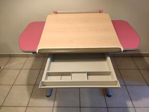 PROFI 3 32P319 juhar íróasztal, rózsaszín kiegészítőkkel - KIÁLLÍTÁSI TERMÉK- 50% KEDVEZMÉNNYEL