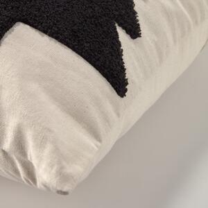Saori fekete-bézs organikus pamut gyerekpárna, 45 x 45 cm - Kave Home