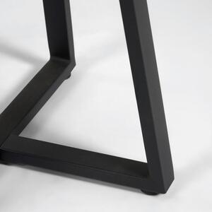 Tella fekete kerti asztal kő asztallappal, ø 70 cm - Kave Home