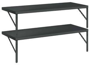 VidaXL Fali Polc - 2 db - 100x40 cm - Fekete