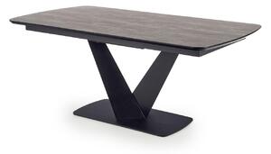 Asztal Houston 1289, Sötétszürke, Fekete, 76x95x180cm, Hosszabbíthatóság, Közepes sűrűségű farostlemez, Laminált forgácslap, Fém
