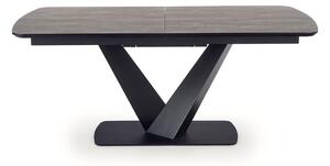 Asztal Houston 1289, Fekete, Sötétszürke, 76x95x180cm, Hosszabbíthatóság, Közepes sűrűségű farostlemez, Laminált forgácslap, Fém