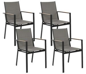 Fekete kerti szék négydarabos szettben BUSSETO