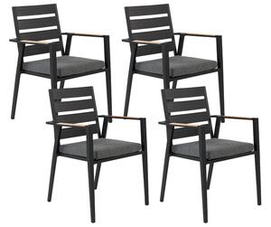 Kerti szék 4 részes készlet Fém Fekete TAVIANO