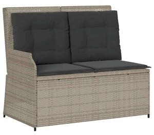 VidaXL világosszürke polyrattan dönthető kerti pad párnával