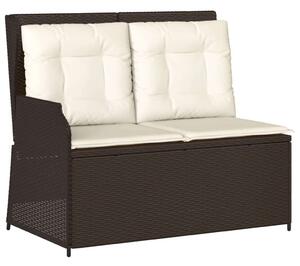 VidaXL Barna Polyrattan Dönthető Kerti Pad - 2 személyes