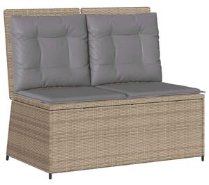 VidaXL Polyrattan Dönthető Kerti Pad - Bézs - 2 személyes