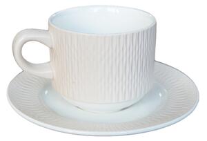 Pearl - Gyöngyházfényű világoskrém színű csésze és csészealj