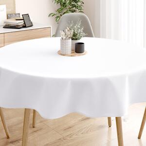 Goldea dekoratív asztalterítő - fehér, szatén fényű - kör alakú Ø 100 cm