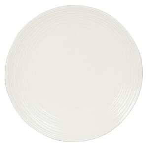 Simply - Fehér, gyűrű mintás kerámia főételes tányér