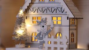 Tracon CHRACHR8WW Led karácsonyi kocka naptár, házikó, fa, elemes Timer 6+18h,8LED, meleg fehér ( 3000K ) színhőmérséklettel, 2xAA ( CHRACHR8WW )