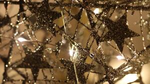 Tracon CHRSTGS14GWW LED karácsonyi csillag, arany,fém, elemes Timer 6+18h, 14LED, meleg fehér ( 3000K ) színhőmérséklettel, 2xAA ( CHRSTGS14GWW )