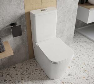 Erga Jotta, WC kombinált csésze 640x365x820 mm, Perem nélküli + wc ülőke, fényes fehér, ERG-V03-JOTTA-RIM-WH