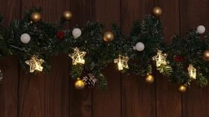 Tracon CHRSTSTA10WW LED karácsonyi lánc, csillag,fém, elemes Timer 6+18h,10LED, meleg fehér ( 3000K ) színhőmérséklettel, 2xAA