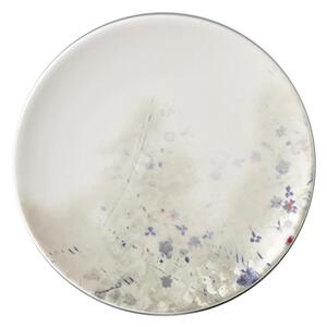 Rusztikus kék virágmintás nagy porcelán tányér