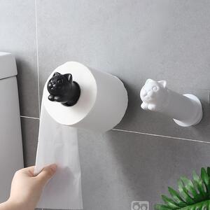 Cica alakú wc papír tartó- Fekete