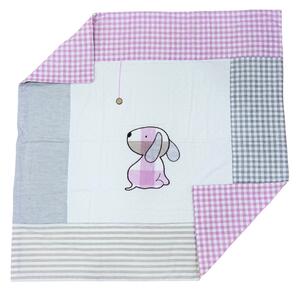 Kutya mintás rózsaszín gyerek takaró - 100x100 cm