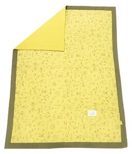 Párizs mintás sárga gyerek takaró - 120x150 cm