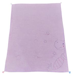 Dínó mintás rózsaszínű gyerek takaró - 120x150 cm