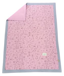 Párizs mintás rózsaszín gyerek takaró - 120x150 cm