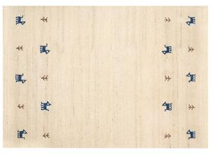 Bézs gabbeh gyapjúszőnyeg 160 x 230 cm YALI
