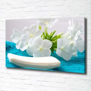 Egyedi vászonkép Fehér virágok spa