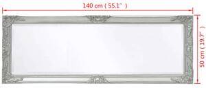 VidaXL 140x50 cm ezüst barokk stílusú fali tükör