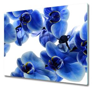 Üveg vágódeszka kék orchidea 60x52 cm