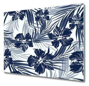 Üveg vágódeszka trópusi virágok