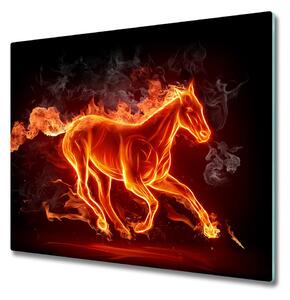Üveg vágódeszka A ló a lángok 60x52 cm