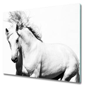 Üveg vágódeszka fehér Ló 60x52 cm