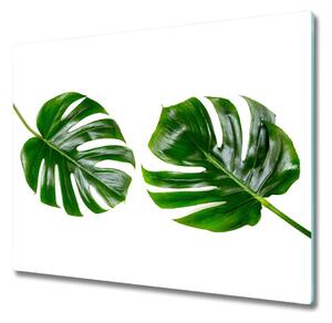 Üveg vágódeszka trópusi levelek