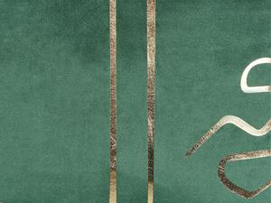 Zöld bársony díszpárna kétdarabos szettben 45 x 45 cm PHILODENDRON
