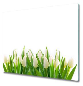 Üveg vágódeszka fehér tulipán 60x52 cm