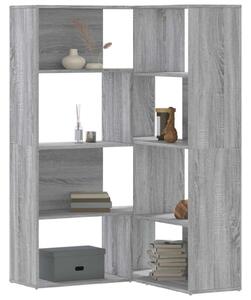 VidaXL Sarok Könyvespolc - 4 Polc - Szürke Sonoma Fa - 85x85x140 cm