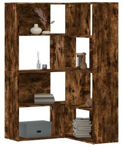 VidaXL Sarok Könyvespolc - Füstös Tölgy Fa - 4 Polc - 85x85x140cm