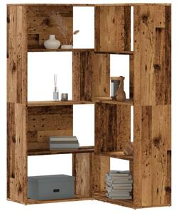 VidaXL Sarok Könyvespolc - Antik Fa - 85x85x140 cm