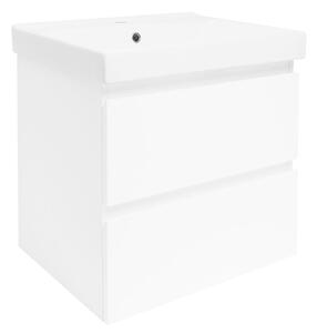 Fürdőszoba szekrény mosdóval SAT B-Way 59x50x45 cm fehér fényű BWAY260WU1BI