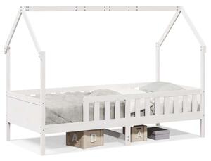 VidaXL fehér tömör fenyőfa házikó gyerekágykeret 80 x 200 cm